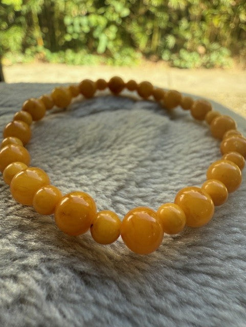 Small Beads Yellow Amber Bracelet