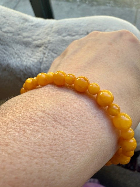 Small Beads Yellow Amber Bracelet
