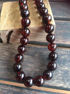 Cherry Amber Necklace  pre -order 14 mm - Amber House 