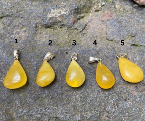 Small Milky Amber pendant - Amber House 