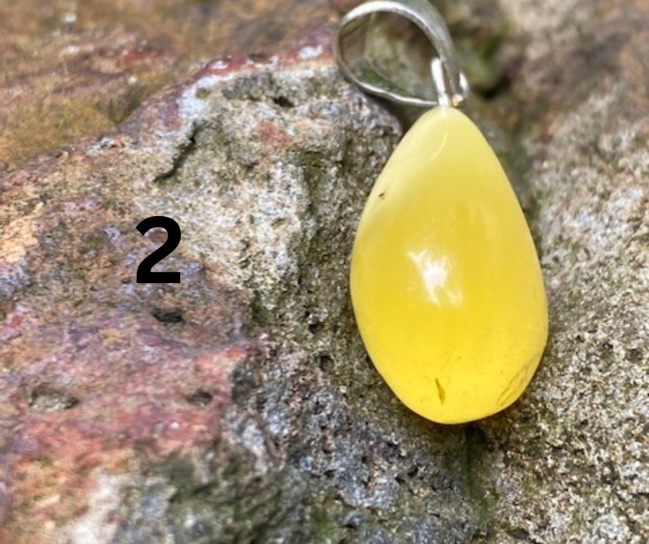 Small Milky Amber pendant - Amber House 