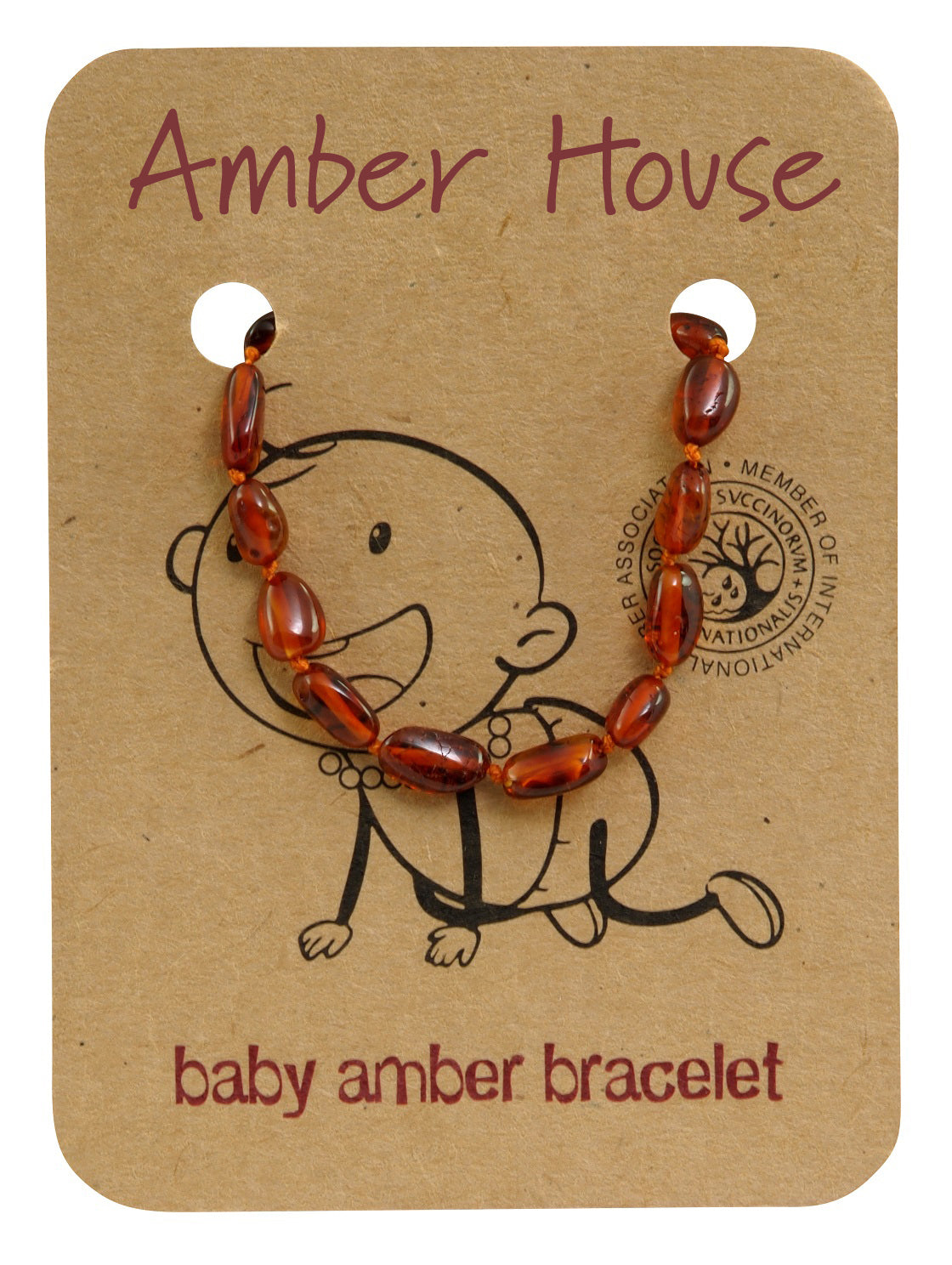 COGNAC OVAL BALTIC AMBER BRACELET / ANKLET - Amber House 