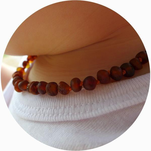 Cognac Raw Baltic Amber Necklace - Amber House 