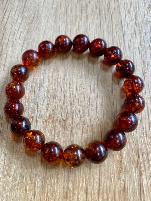 Cognac Amber Beaded Bracelet - Amber House 