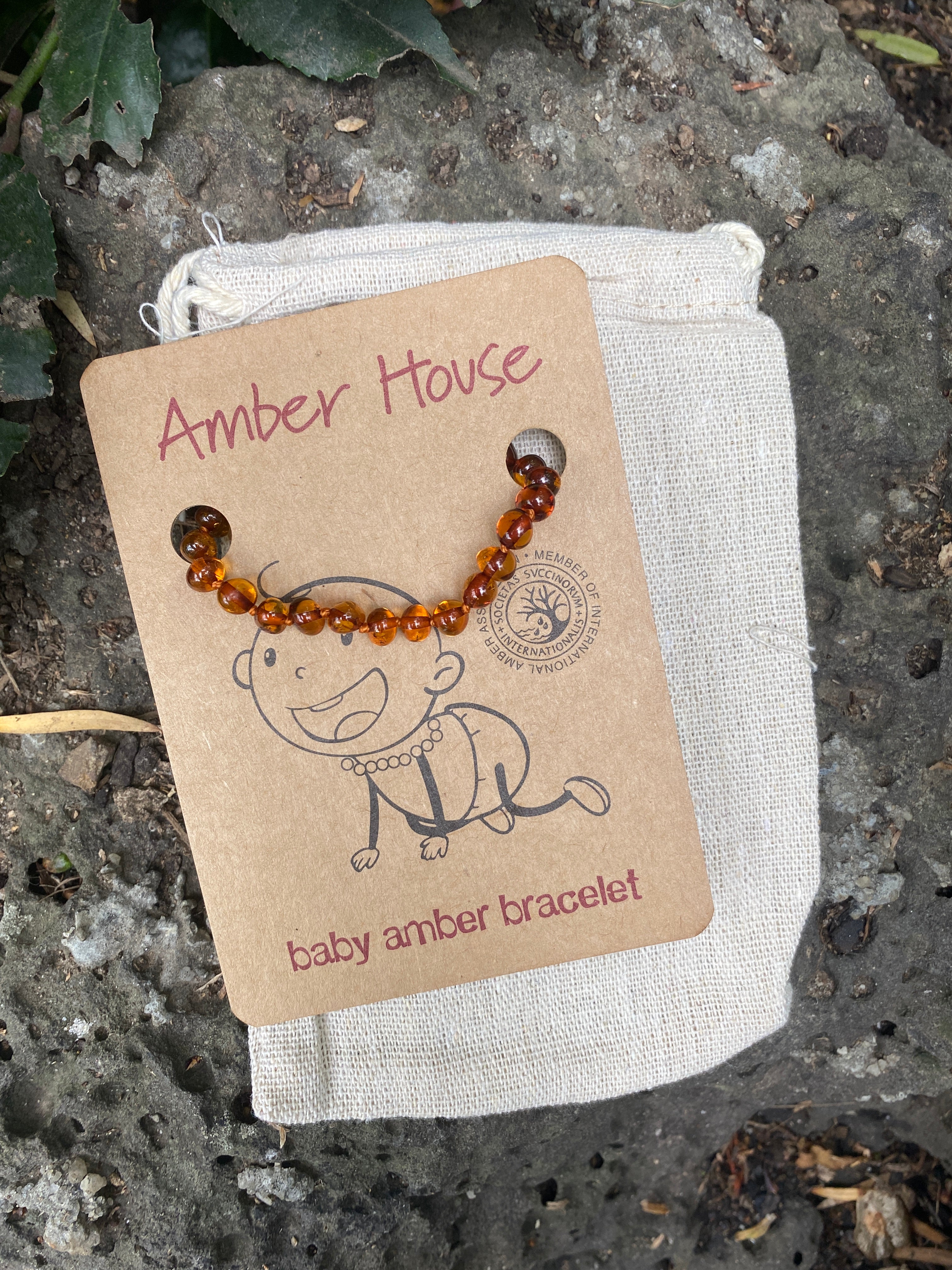 Cognac Baltic Amber Bracelet/Anklet - Amber House 