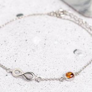 Sterling Silver Bracelet- Infinity Bracelet - Amber House 