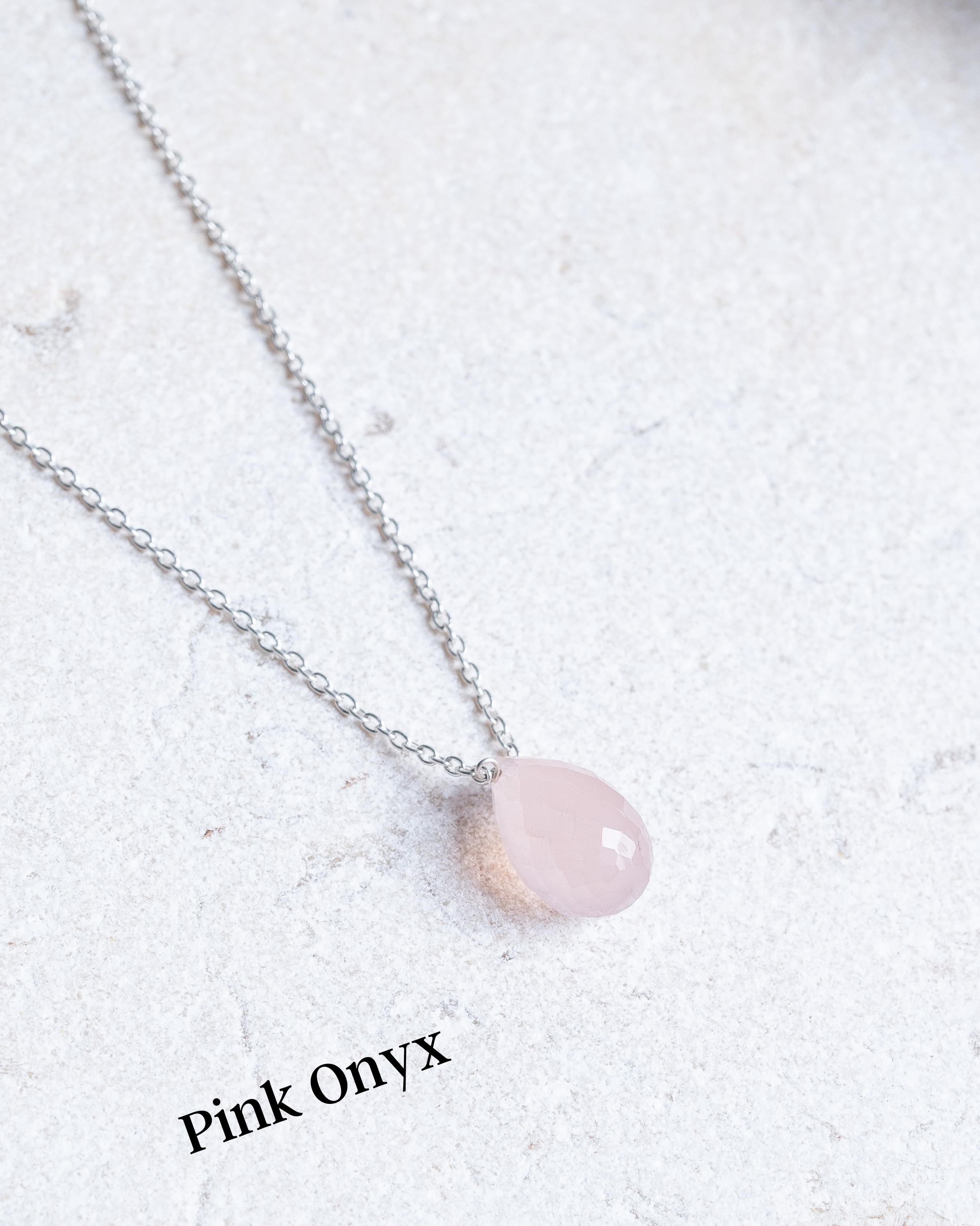 Pink Onyx Necklace - Amber House 