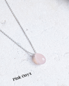 Pink Onyx Necklace - Amber House 