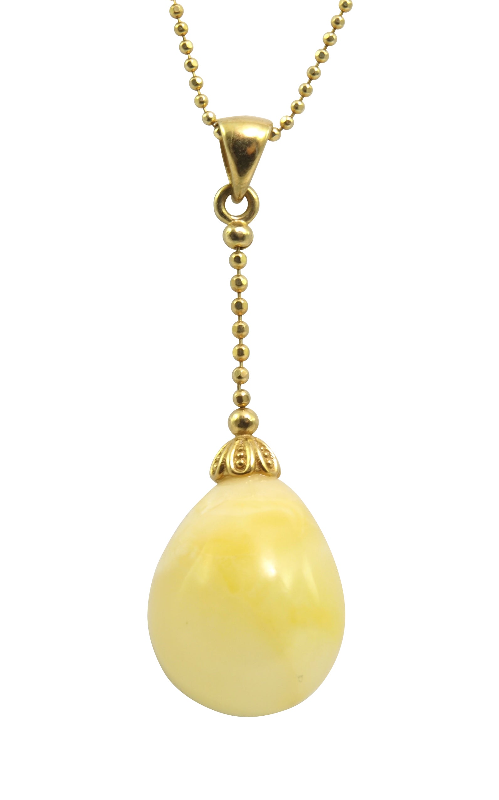 White Amber Necklace - Amber House 