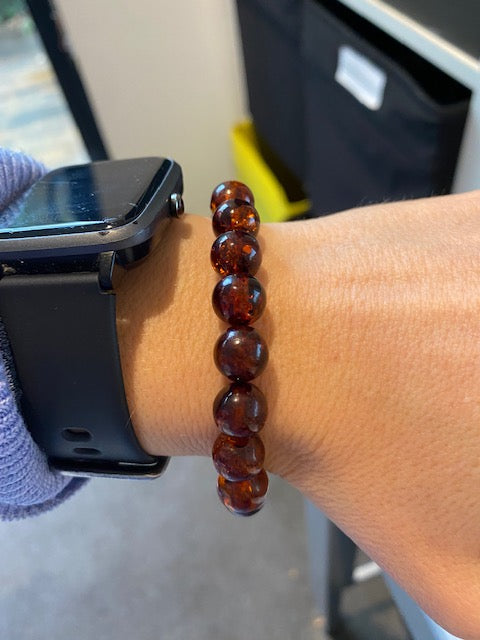 Cognac Amber Beaded Bracelet - Amber House 