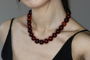 Cherry Amber Necklace 16 mm - Amber House 