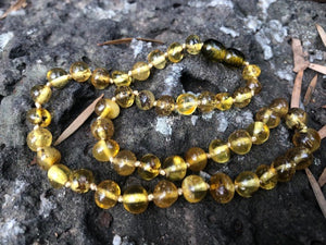 Light Green Toddler Amber necklace - Amber House 