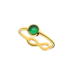 Load image into Gallery viewer, Green Agate Ring with Infinity detail at the back - Amber House 
