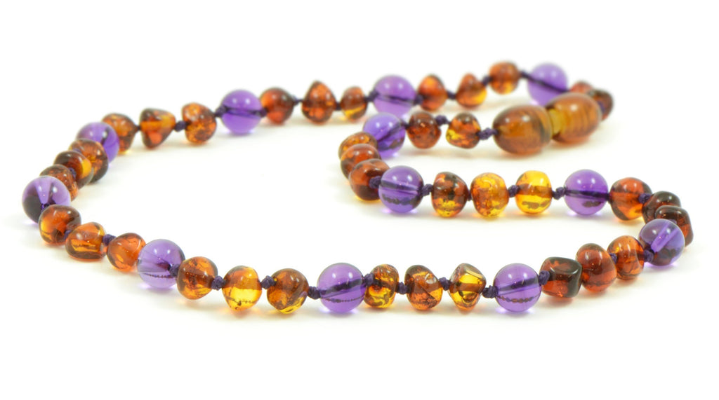 Amber and Amethyst Teething necklace - Amber House 