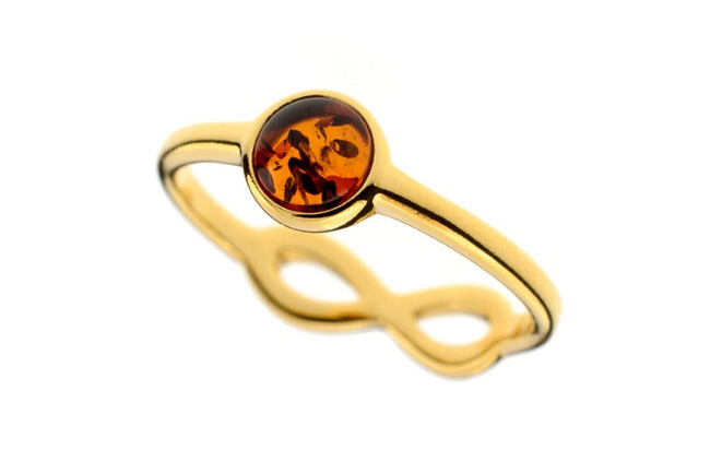 Amber Ring with Infinity symbol at the back - Amber House 