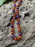 Load image into Gallery viewer, AMETHYST AND AMBER Teething Necklace - Amber House 

