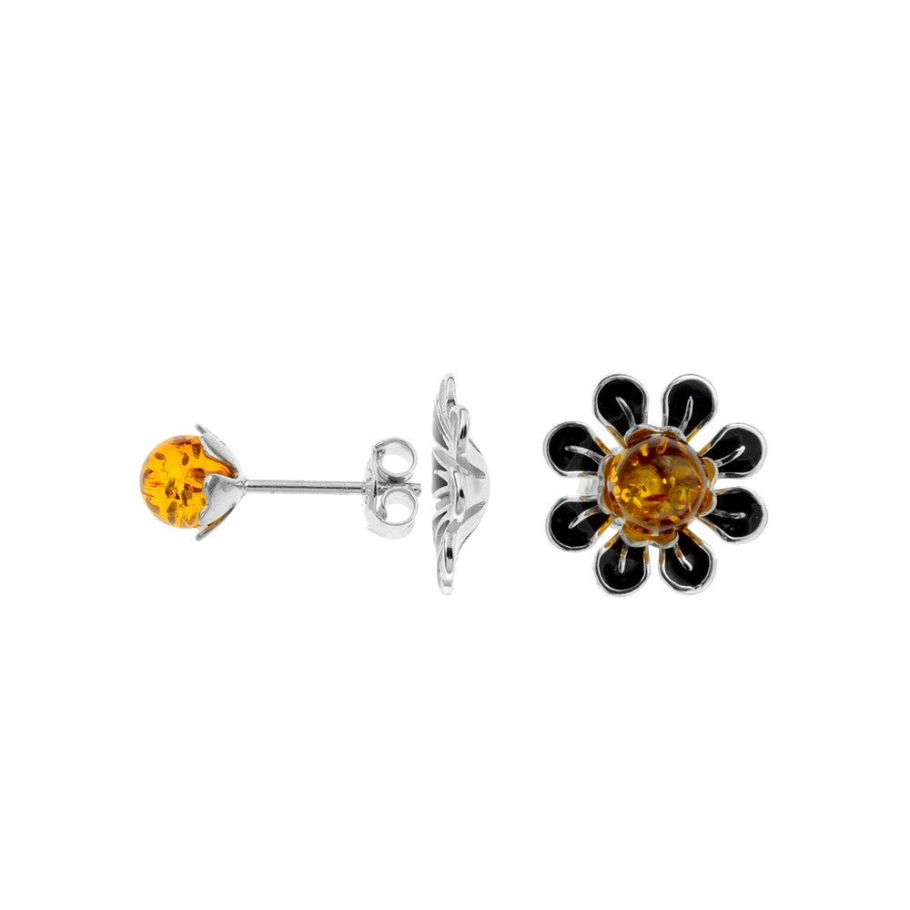 Cognac BALTIC AMBER EARRINGS - Amber House 