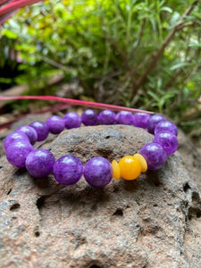 Stunning Amber and Amethyst Bracelet - Amber House 