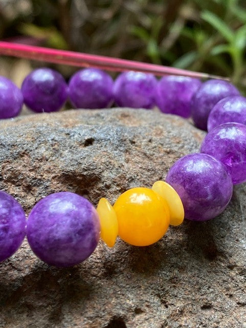 Stunning Amber and Amethyst Bracelet - Amber House 