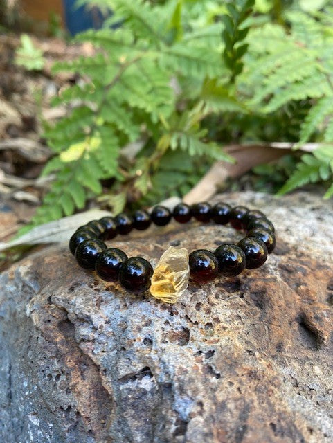 Amber and Citrine Bracelet ( November Birthstone) - Amber House 