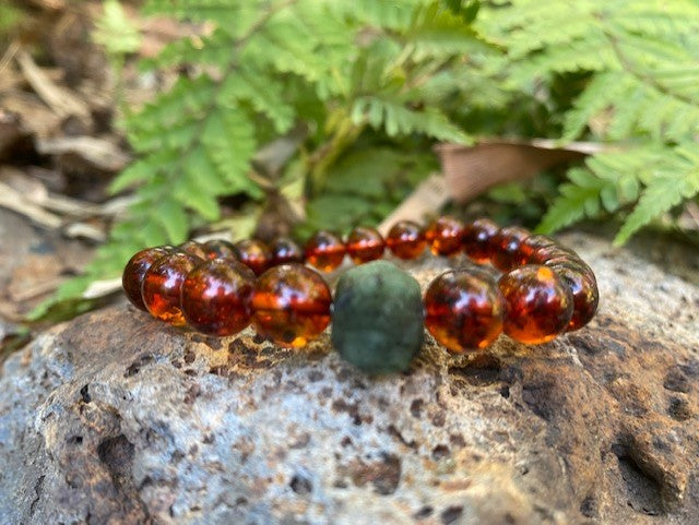 Amber and Emerald Bracelet ( May Birthstone) - Amber House 