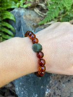 Load image into Gallery viewer, Amber and Emerald Bracelet ( May Birthstone) - Amber House 
