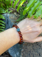 Load image into Gallery viewer, Amber and Emerald Bracelet ( May Birthstone) - Amber House 
