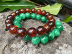 Load image into Gallery viewer, Amber + Jade Bracelets 10 MM ( Bundle of two ) - Amber House 
