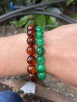 Load image into Gallery viewer, Men&#39;s Amber + Jade Bracelets 10 MM ( Bundle of two ) - Amber House 
