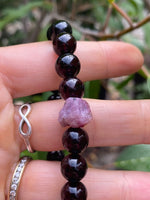 Load image into Gallery viewer, Cherry Amber with Raw Garnet ( January Birthstone) - Amber House 
