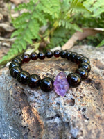 Load image into Gallery viewer, Amber and Amethyst Bracelet ( February Birthstone) - Amber House 
