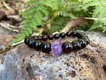 Load image into Gallery viewer, Amber and Amethyst Bracelet ( February Birthstone) - Amber House 
