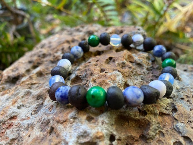 Cherry Raw Amber with jasper and Howlite - Amber House 