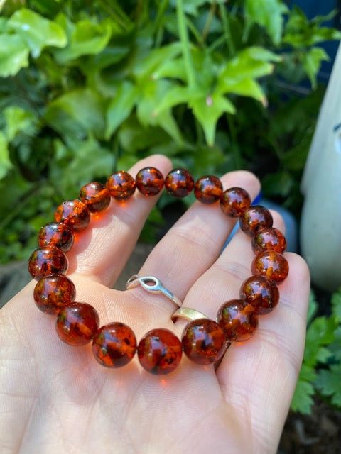 Cognac Amber Beaded Bracelet - Amber House 