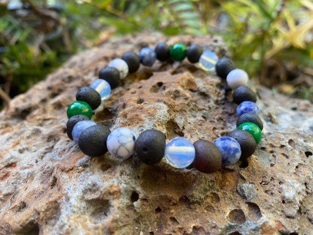 Cherry Raw Amber with jasper and Howlite - Amber House 