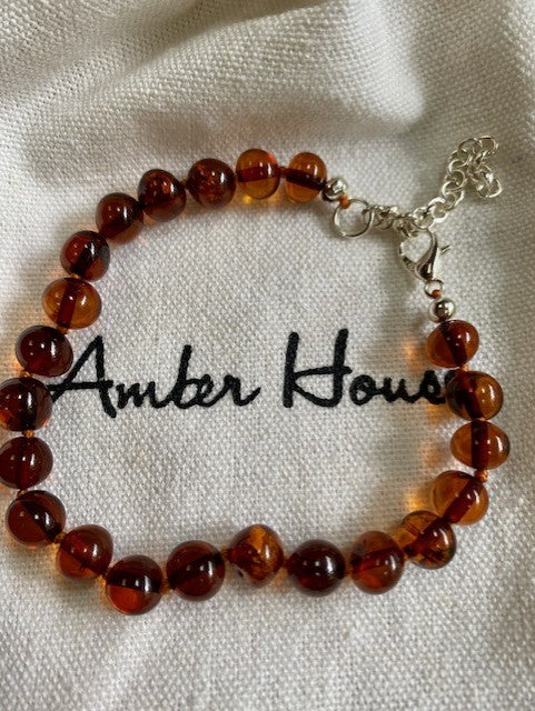 Amber Bracelet with silver clasp - Amber House 
