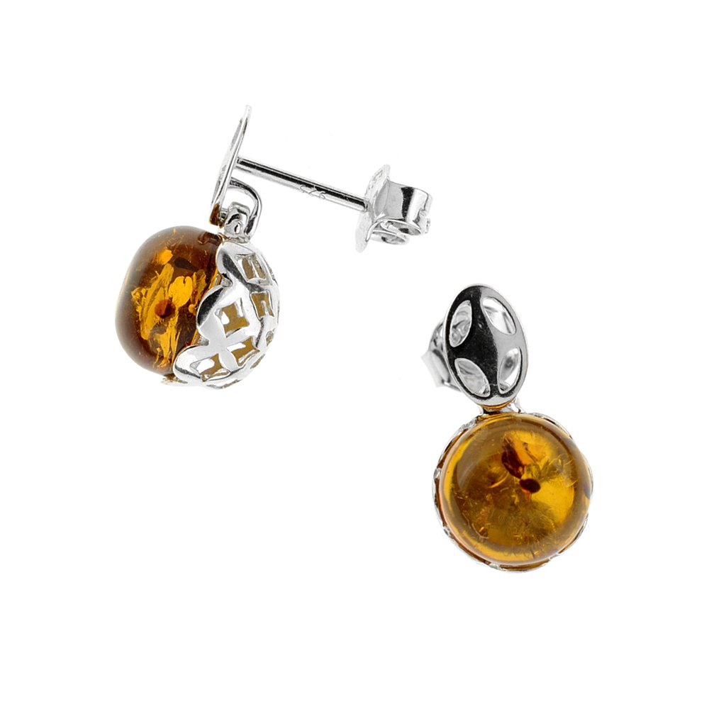 Cognac BALTIC AMBER EARRINGS - Amber House 
