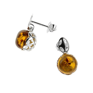 Cognac BALTIC AMBER EARRINGS - Amber House 