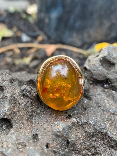 Cognac Amber ring - Amber House 