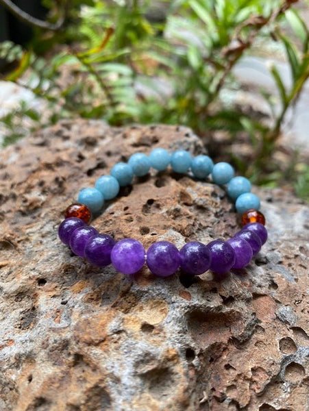 Aquamarine and Amethyst Bracelet Amber House