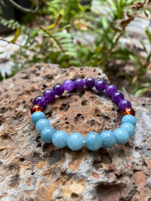 Aquamarine and Amethyst Bracelet - Amber House 