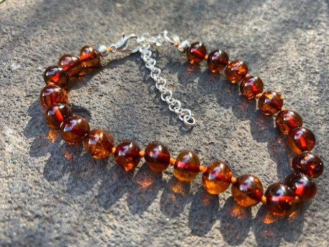 Amber Bracelet with silver clasp - Amber House 