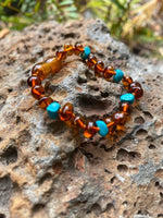 Load image into Gallery viewer, Amber and Turquoise Necklace - Amber House 
