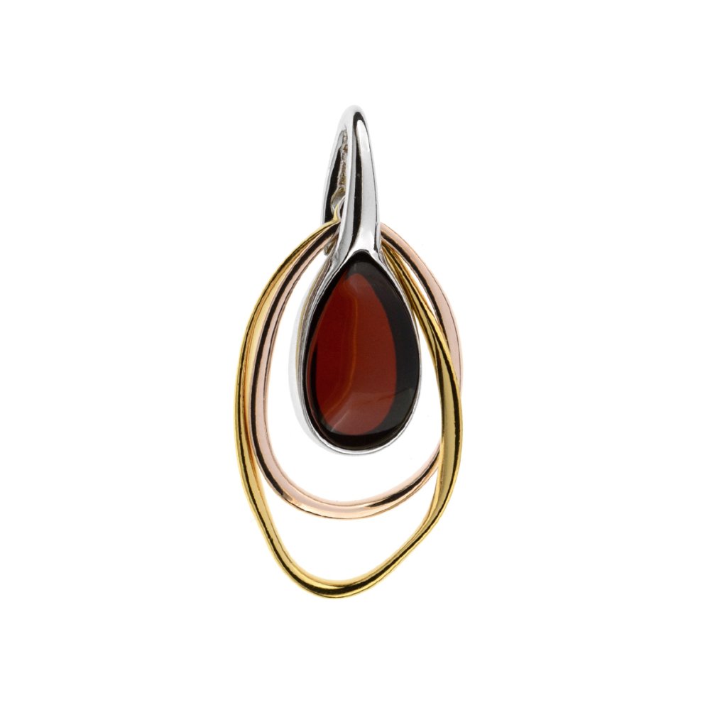 Dainty cherry amber pendant - Amber House 