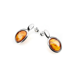 Dangling Cognac Amber Earrings - Amber House 