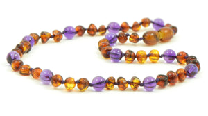 AMETHYST AND AMBER Teething Necklace - Amber House 
