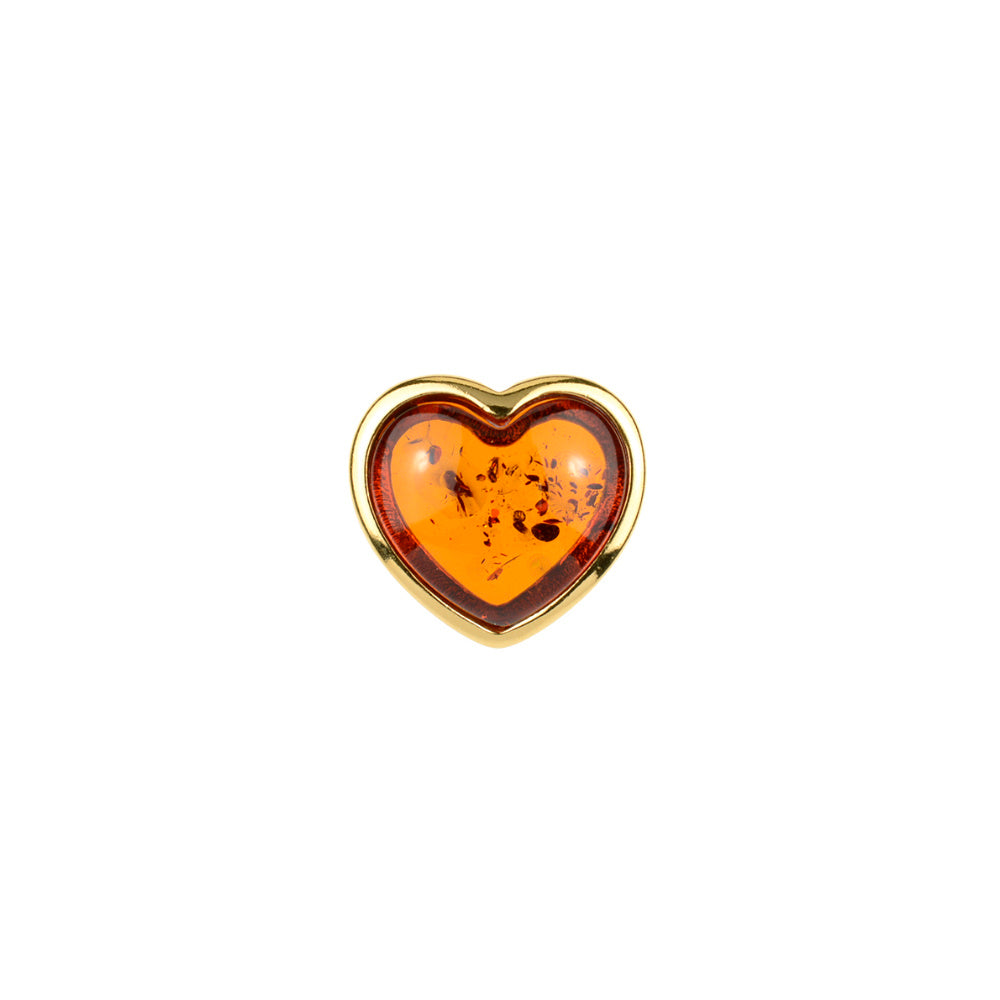 Gold Amber Heart Pendant - Amber House 