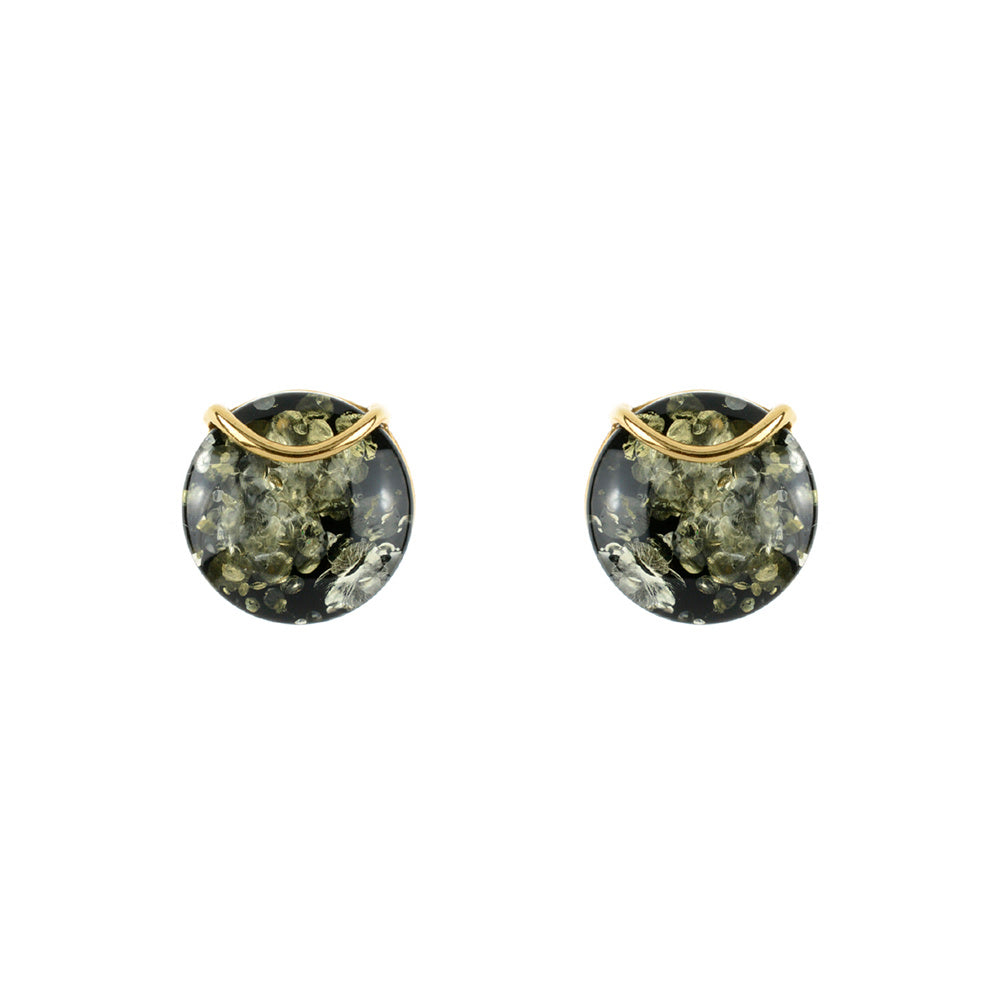 Cognac Round Amber Earrings