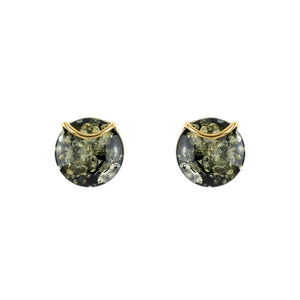Cognac Round Amber Earrings