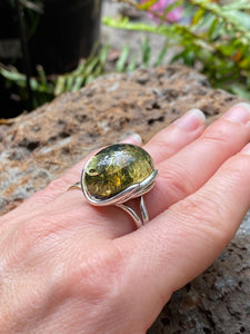 Green Amber ring - Amber House 